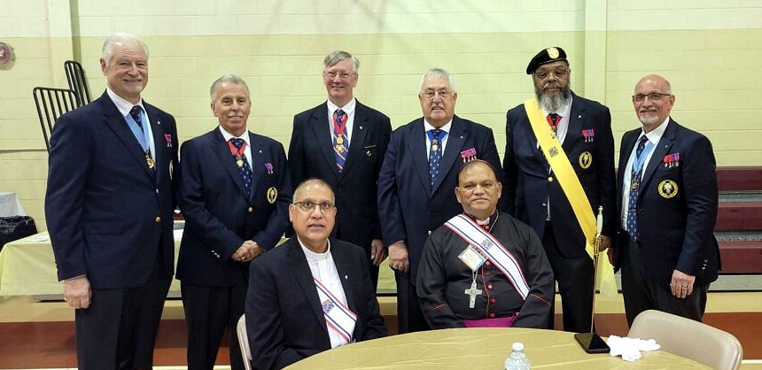 Standing in rear are: Scott Williams, NJ State Advocate;First District Master James De Luccia; James Stoever, Past State Deputy; 